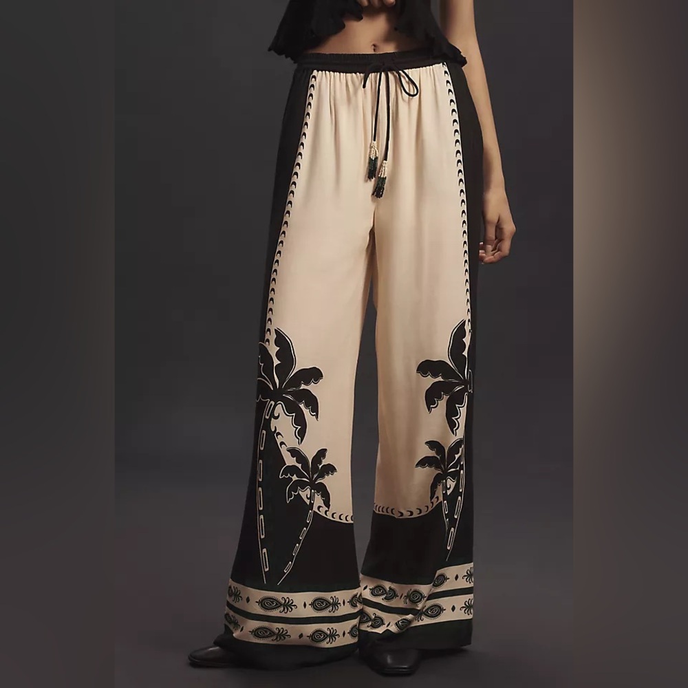 Farm Rio x Anthropologie Tropical Print Martina Pull-On Pants Sz S